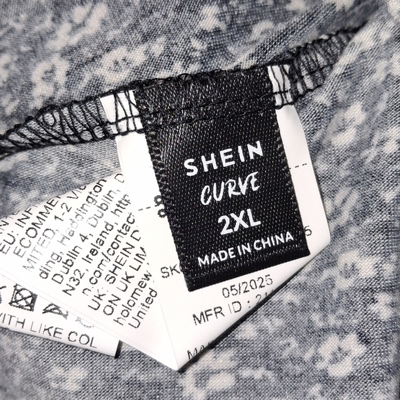 SHEIN - Black & White Floral Blouse- W Sz 2 XL - 16 - Picture 7 of 9